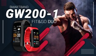 Giewont Smartband GIEWONT Fit&GO Duo GW200-1 - Black + Pasek Alert Red
