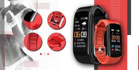 Giewont Smartband GIEWONT Fit&GO Duo GW200-1 - Black + Pasek Alert Red