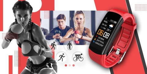 Giewont Smartband GIEWONT Fit&GO Duo GW200-1 - Black + Pasek Alert Red