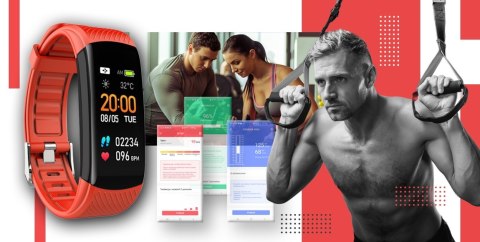 Giewont Smartband GIEWONT Fit&GO Duo GW200-1 - Black + Pasek Alert Red