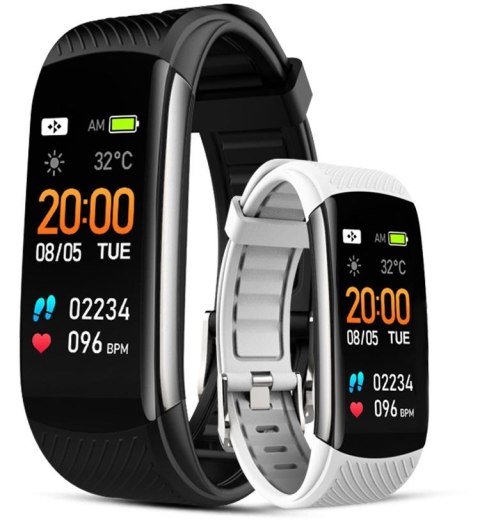 Giewont Smartband GIEWONT Fit&GO Duo GW200-2 - Black + Pasek Ice White