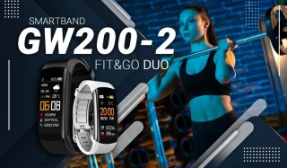 Giewont Smartband GIEWONT Fit&GO Duo GW200-2 - Black + Pasek Ice White