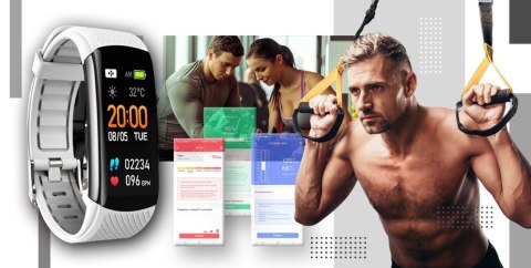 Giewont Smartband GIEWONT Fit&GO Duo GW200-2 - Black + Pasek Ice White