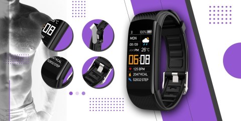 Giewont Smartband GIEWONT Fit&GO Duo GW200-3 - Black + Pasek Flora Violet