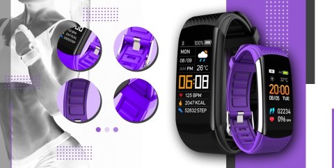 Giewont Smartband GIEWONT Fit&GO Duo GW200-3 - Black + Pasek Flora Violet
