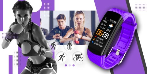 Giewont Smartband GIEWONT Fit&GO Duo GW200-3 - Black + Pasek Flora Violet