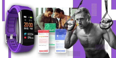 Giewont Smartband GIEWONT Fit&GO Duo GW200-3 - Black + Pasek Flora Violet