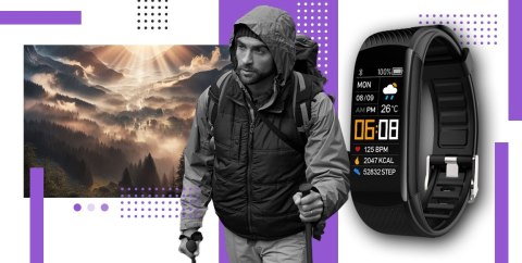 Giewont Smartband GIEWONT Fit&GO Duo GW200-3 - Black + Pasek Flora Violet