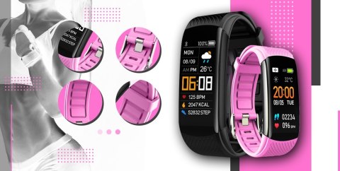 Giewont Smartband GIEWONT Fit&GO Duo GW200-4 - Black + Pasek Think Pink