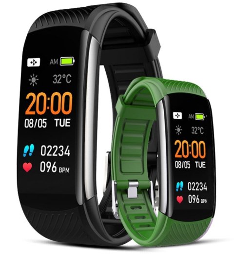 Giewont Smartband GIEWONT Fit&GO Duo GW200-5 - Black + Pasek Go Green