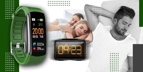 Giewont Smartband GIEWONT Fit&GO Duo GW200-5 - Black + Pasek Go Green
