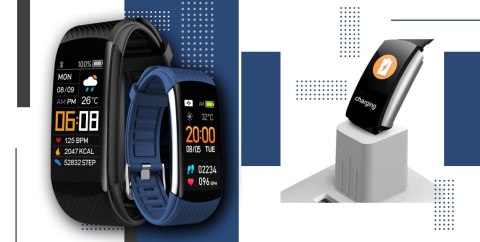 Giewont Smartband GIEWONT Fit&GO Duo GW200-6 - Black + Pasek Smart Navy