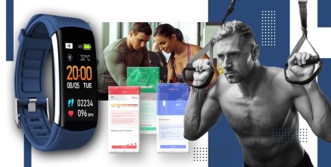 Giewont Smartband GIEWONT Fit&GO Duo GW200-6 - Black + Pasek Smart Navy