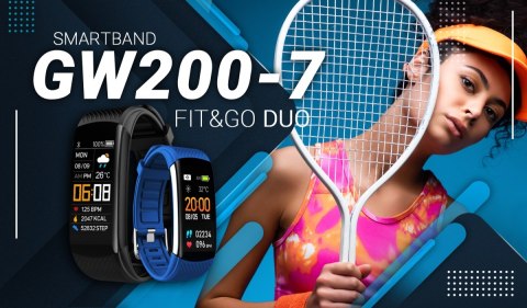 Giewont Smartband GIEWONT Fit&GO Duo GW200-7 - Black + Pasek Sky Blue