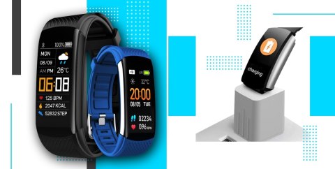 Giewont Smartband GIEWONT Fit&GO Duo GW200-7 - Black + Pasek Sky Blue
