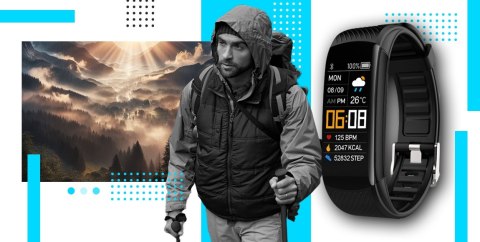 Giewont Smartband GIEWONT Fit&GO Duo GW200-7 - Black + Pasek Sky Blue