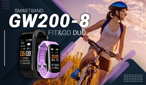 Giewont Smartband GIEWONT Fit&GO Duo GW200-8 - Black + Pasek Touch of Lavender