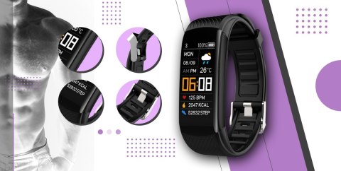Giewont Smartband GIEWONT Fit&GO Duo GW200-8 - Black + Pasek Touch of Lavender