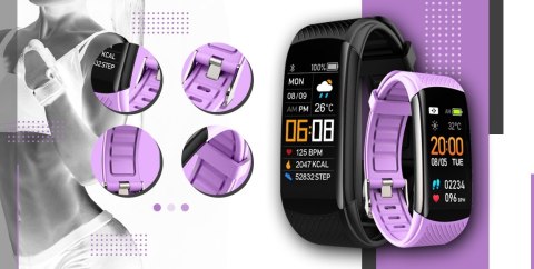 Giewont Smartband GIEWONT Fit&GO Duo GW200-8 - Black + Pasek Touch of Lavender