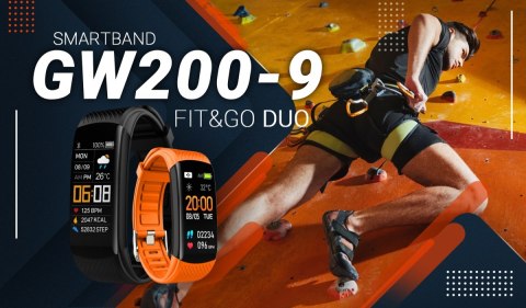 Giewont Smartband GIEWONT Fit&GO Duo GW200-9 - Black + Pasek Orange Power