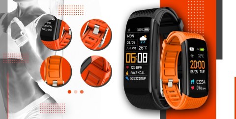 Giewont Smartband GIEWONT Fit&GO Duo GW200-9 - Black + Pasek Orange Power