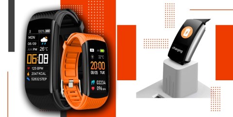 Giewont Smartband GIEWONT Fit&GO Duo GW200-9 - Black + Pasek Orange Power