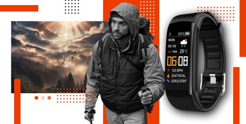 Giewont Smartband GIEWONT Fit&GO Duo GW200-9 - Black + Pasek Orange Power