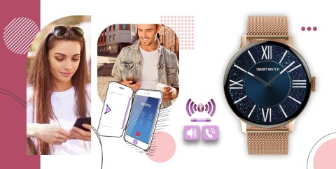 Giewont Smartwatch GIEWONT Supernova SmartCall GW330-1 Rose Gold Shine/Powder Pink
