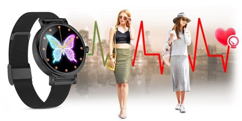 RUBICON Zegarek Damski RUBICON SMARTWATCH RNBE64-3 BLACK