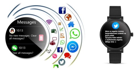 RUBICON Zegarek Damski RUBICON SMARTWATCH RNBE64-3 BLACK