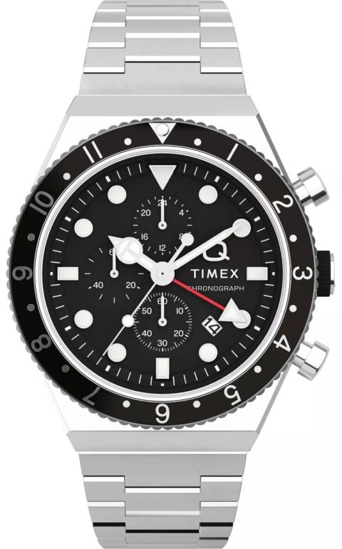 Timex Zegarek Męski TIMEX Q Timex 3-Time Zone Chronograph TW2V69800 + BOX