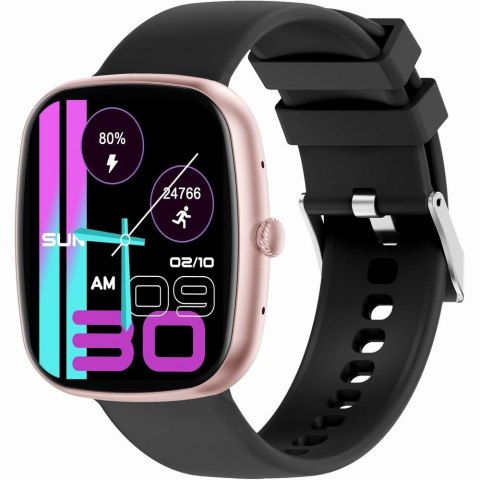 Gravity Smartwatch Damski GRAVITY GT18-1 Różowy Pasek Silikonowy + Czarny Pasek