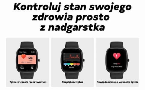 Gravity Smartwatch Damski GRAVITY GT18-1 Różowy Pasek Silikonowy + Czarny Pasek
