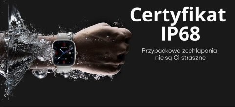 Gravity Smartwatch Damski GRAVITY GT18-5 Czarny Pasek Silikonowy + Szary Pasek