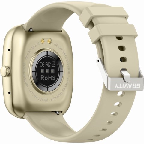 Gravity Smartwatch Damski GRAVITY GT18-7 Beżowy Pasek Silikonowy + Czarny Pasek