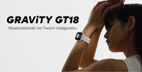 Gravity Smartwatch Damski GRAVITY GT18-7 Beżowy Pasek Silikonowy + Czarny Pasek