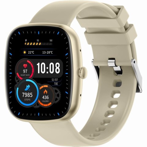 Gravity Smartwatch Damski GRAVITY GT18-8 Beżowy Pasek Silikonowy + Biały Pasek