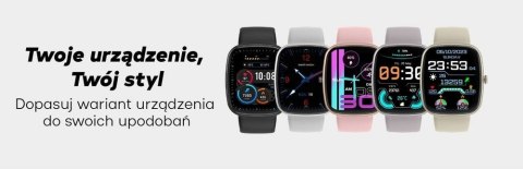 Gravity Smartwatch Damski GRAVITY GT18-8 Beżowy Pasek Silikonowy + Biały Pasek