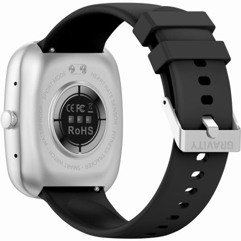 Gravity Smartwatch Męski GRAVITY GT18-6 Czarny Pasek Silikonowy + Granatowy Pasek