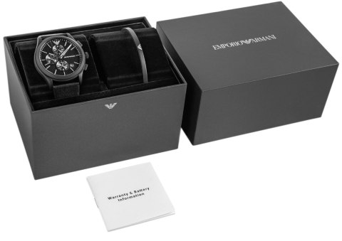 EMPORIO ARMANI Zegarek Męski + Bransoleta EMPORIO ARMANI Paolo AR80070SET + BOX