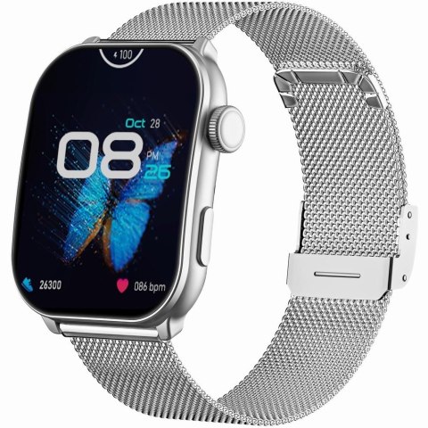 Gravity Smartwatch Damski GRAVITY GT28-10 Pasek + Bransoleta Biało Srebrny
