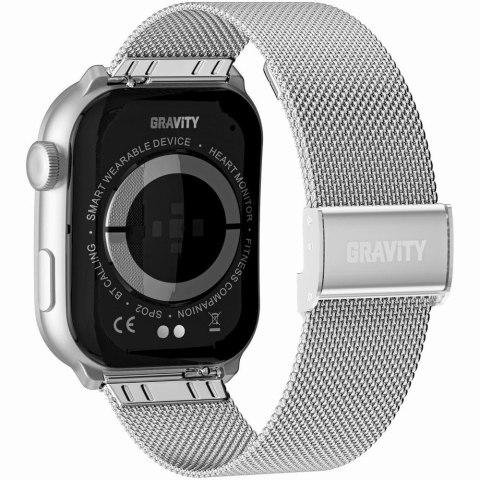 Gravity Smartwatch Damski GRAVITY GT28-10 Pasek + Bransoleta Biało Srebrny
