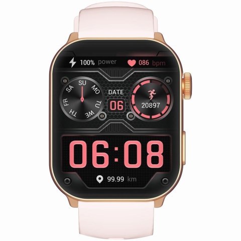 Gravity Smartwatch Damski GRAVITY GT28-6 Pasek + Bransoleta Różowe złoto Różowy