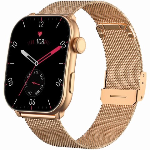 Gravity Smartwatch Damski GRAVITY GT28-8 Pasek + Bransoleta Różowe złoto Granatowy