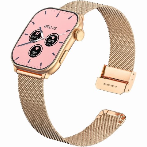 Gravity Smartwatch Damski GRAVITY GT28-8 Pasek + Bransoleta Różowe złoto Granatowy