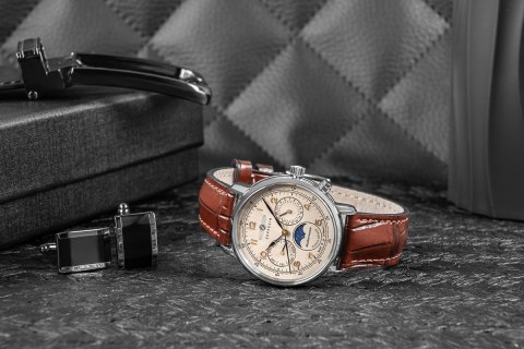 Zeppelin Zegarek Dęmski ZEPPELIN LZ121 Mediterranee Moonphase 9637-5 + BOX