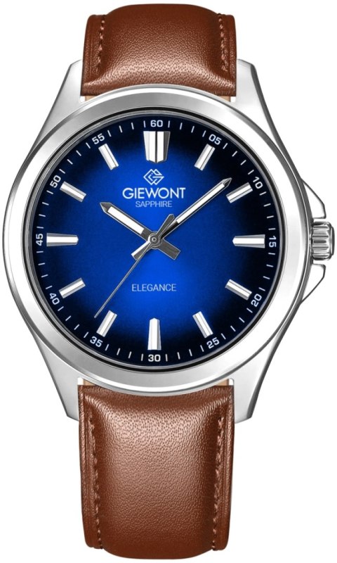 Giewont Zegarek Męski Giewont Elegance Sapphire Brązowo Niebieski GW5160-A4