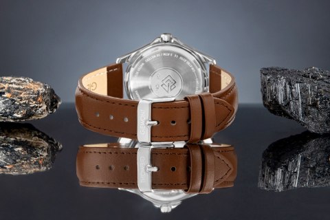 Giewont Zegarek Męski Giewont Elegance Sapphire Brązowo Niebieski GW5160-A4