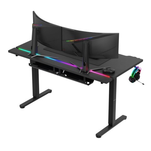 Biurko gamingowe elektryczne Hero 8.7 RGB Black 140 cm