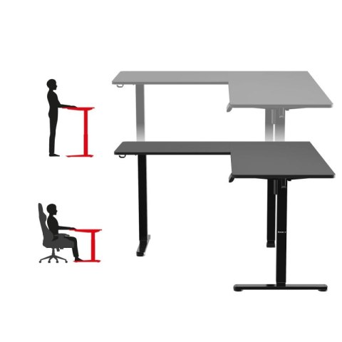 Biurko gamingowe narożne elektryczne Hero 9.5 Black 160 cm